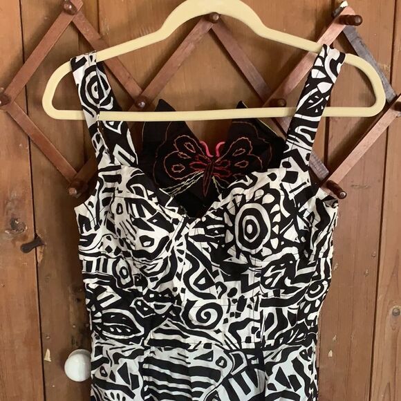 Phoebe Couture B/W Butterfly midi halter silk dress - Picture 3 of 11